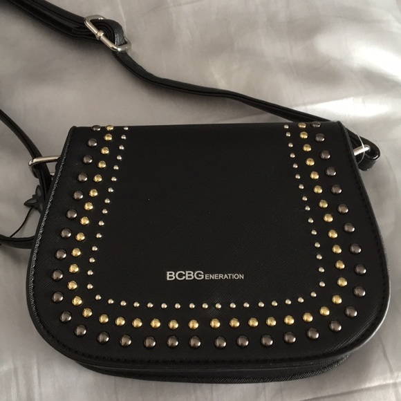 BCBGeneration Handbags - BCBGeneration Black Multi Metal Studded Crossbody